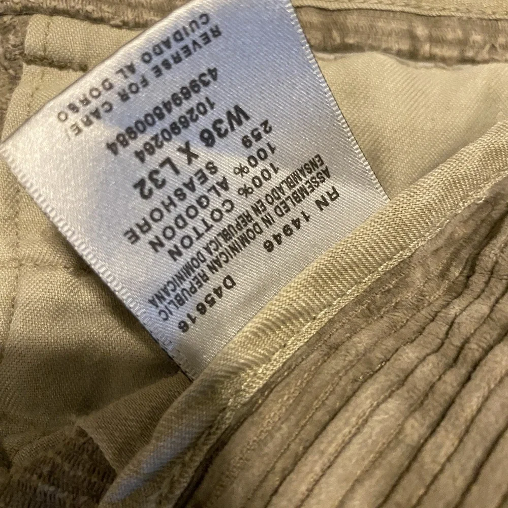 Men's Geoffrey Beene Corduroy Pants, Grey, 38 x 32 Pleated Cuffed VTG Grandpa D3